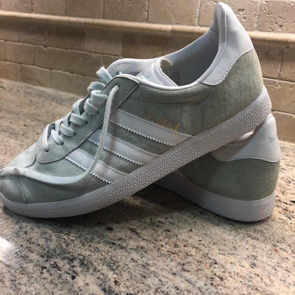 Mint green adidas gazelles